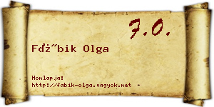 Fábik Olga névjegykártya