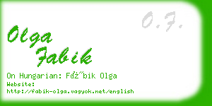 olga fabik business card